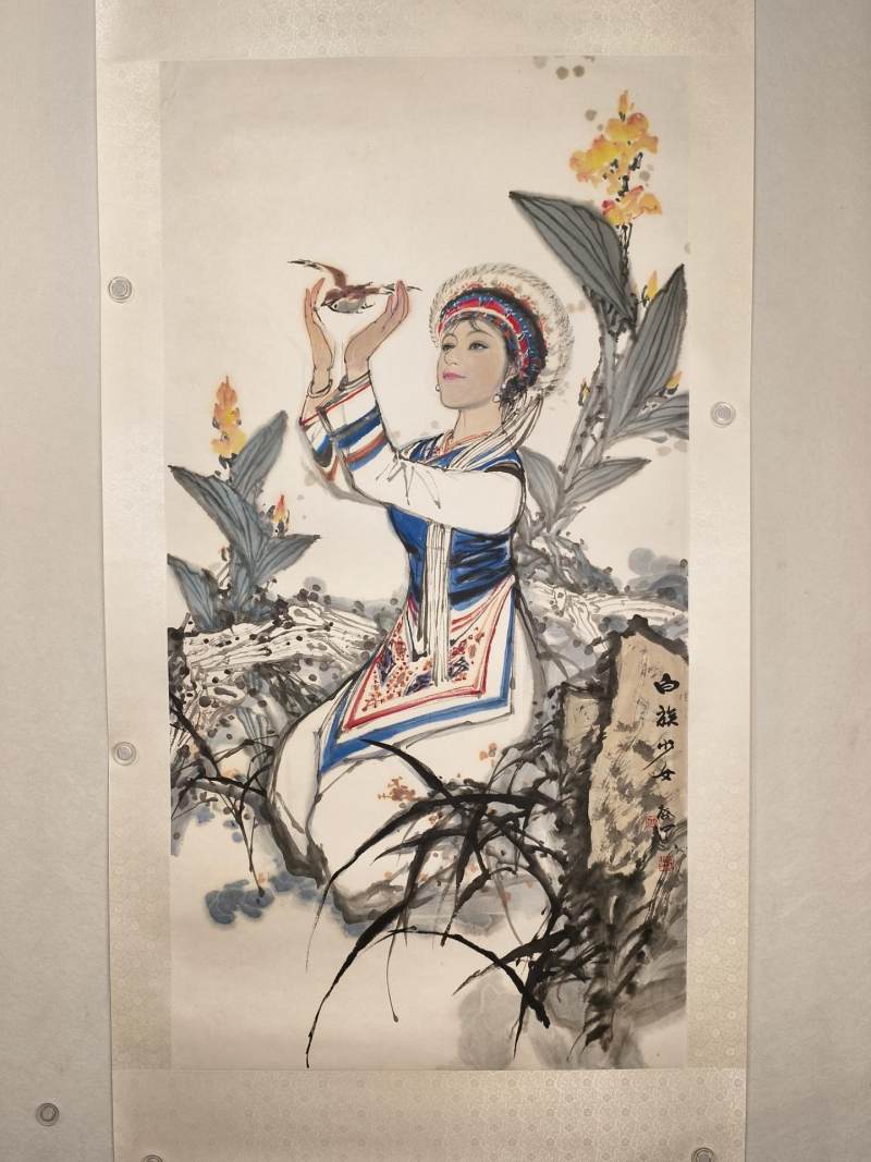    伍启中 白族少女 - 图2