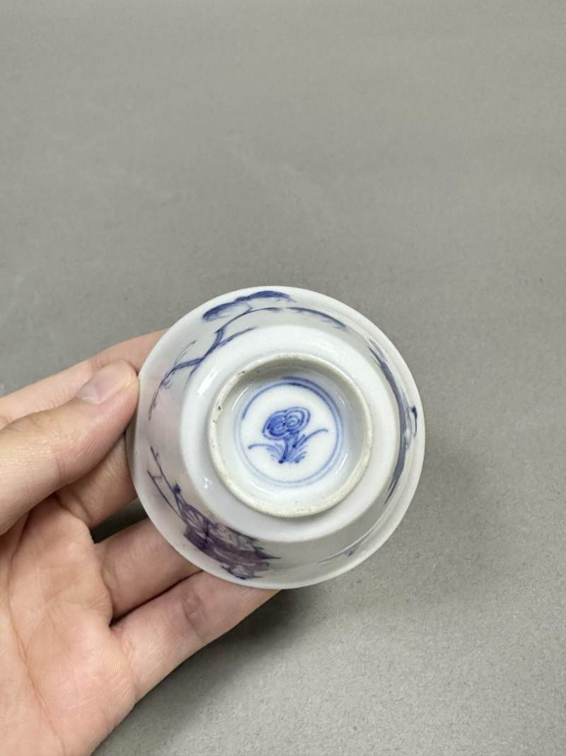    清康熙 青花士子赴京图杯 - 图6