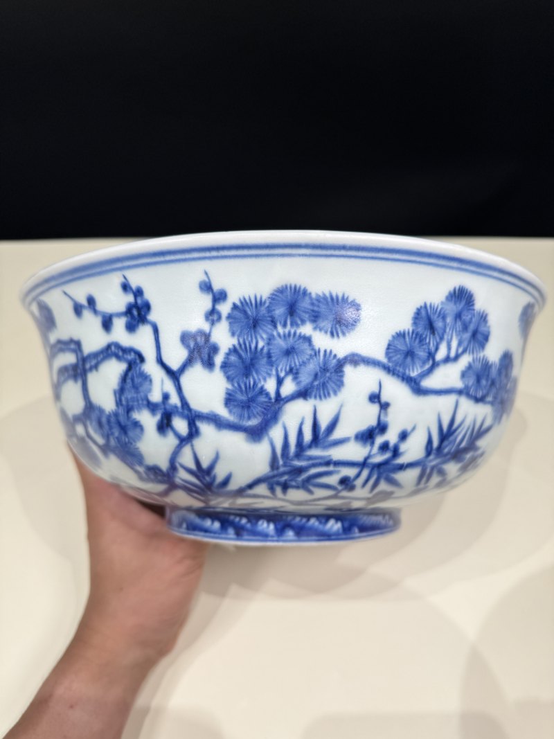 明宣德 青花岁寒三友图大碗 - 图6