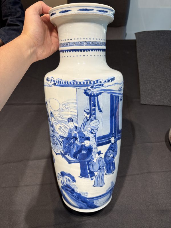 清康熙青花郭子儀祝壽棒槌瓶 - 图13