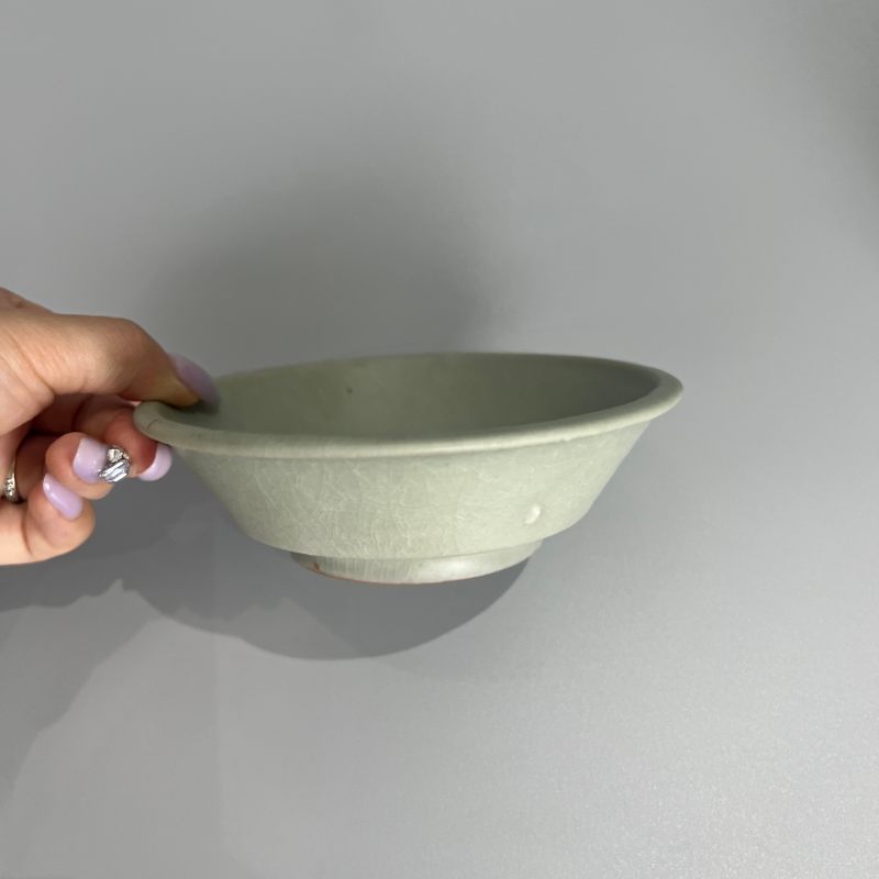 明代 龙泉窑粉青釉直边洗 - 图4