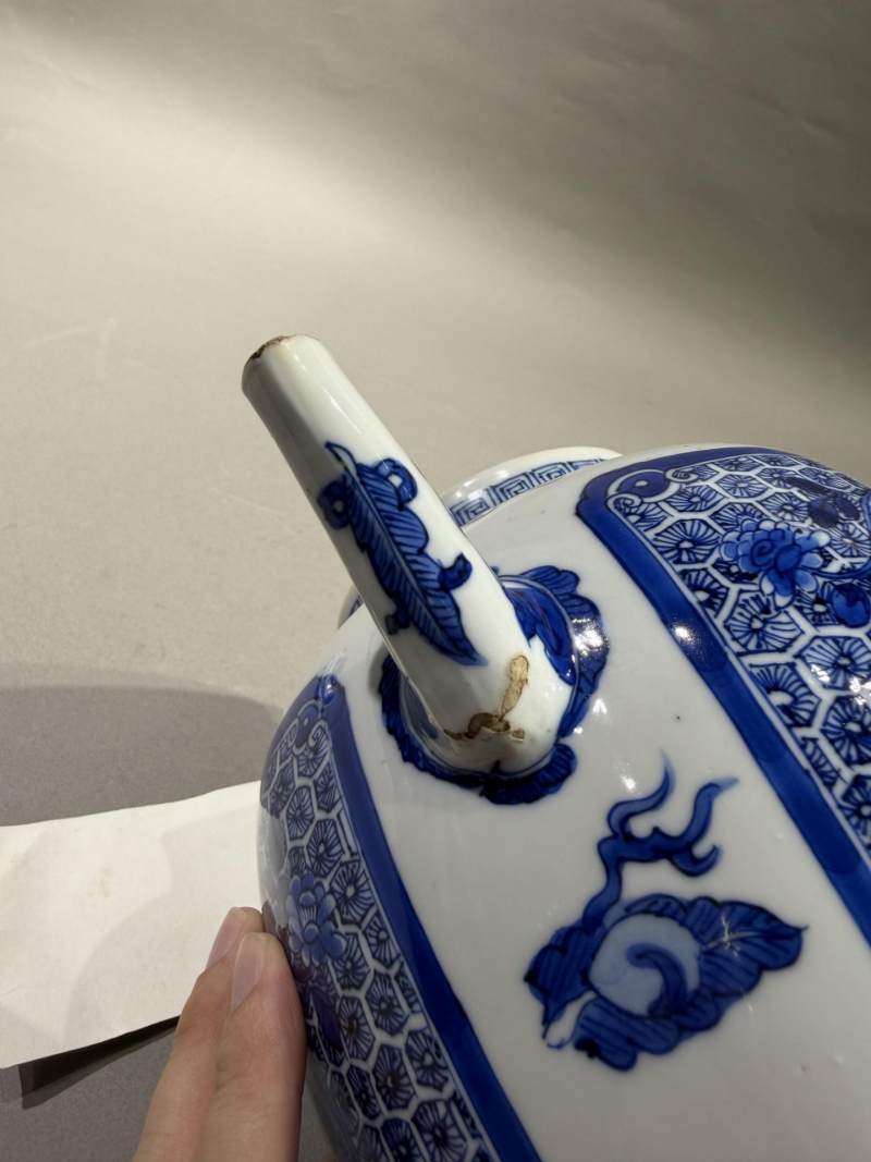    清康熙 青花博古纹茶壶 - 图10