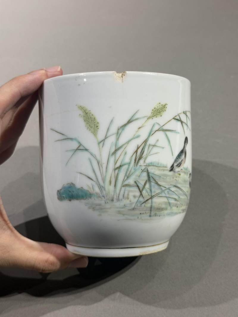    粉彩芦雁图马克杯 - 图3