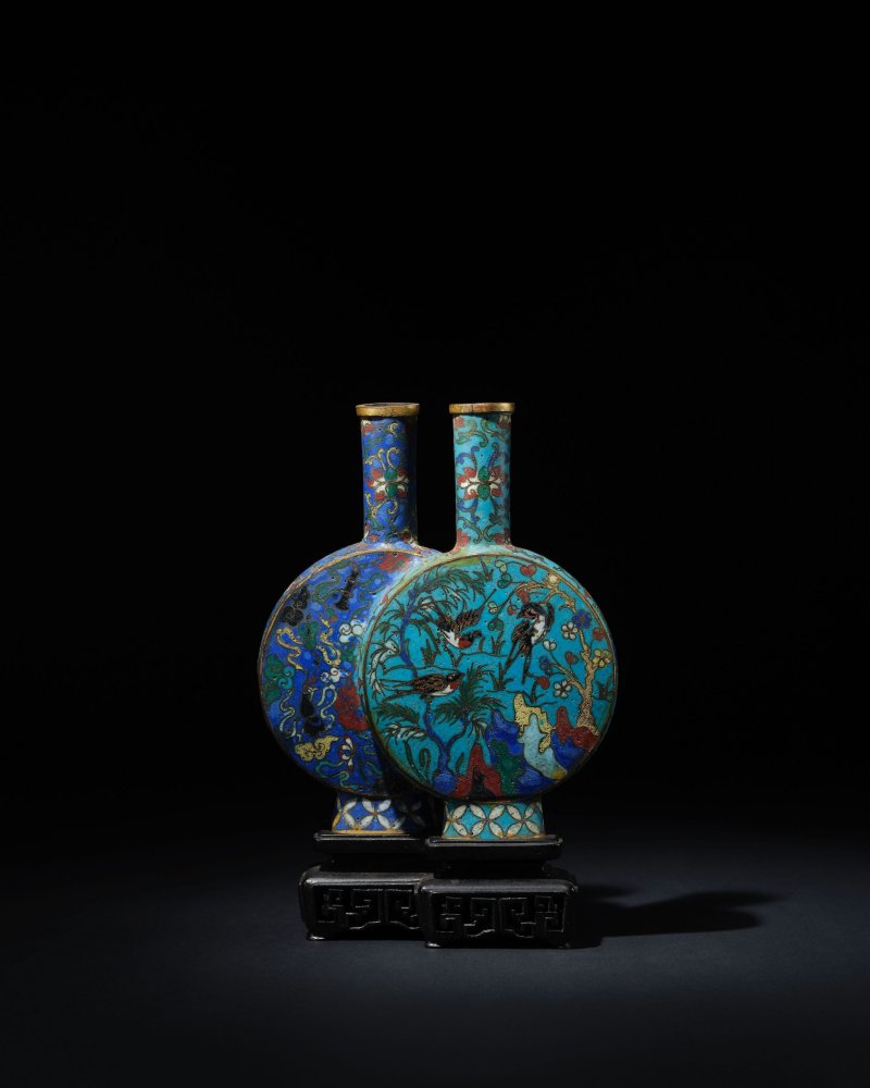 清乾隆　掐絲琺瑯抱月雙聯瓶 | A CLOISONNÉ ENAMEL DOUBLE MOONFLASK - 图1