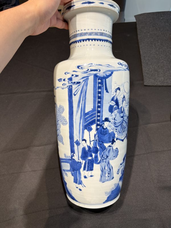 清康熙青花郭子儀祝壽棒槌瓶 - 图14
