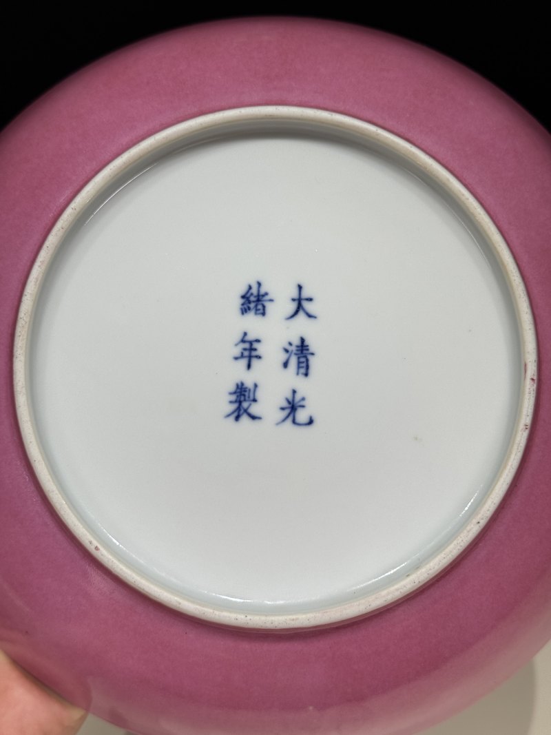 清光绪 外胭脂红内广珐琅彩人物盘 - 图9