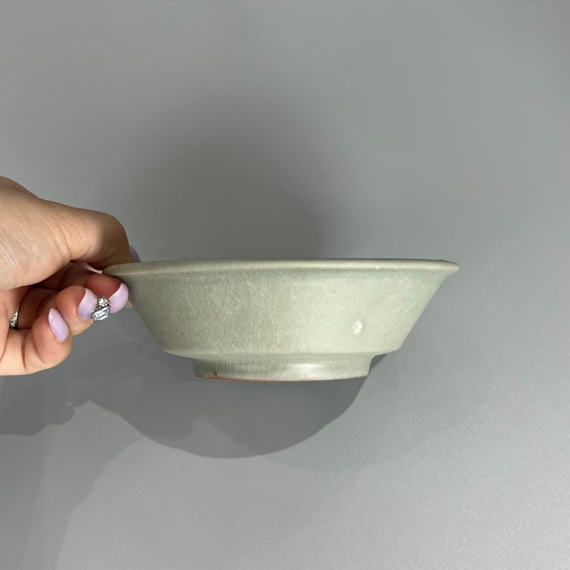 明代 龙泉窑粉青釉直边洗 - 图5