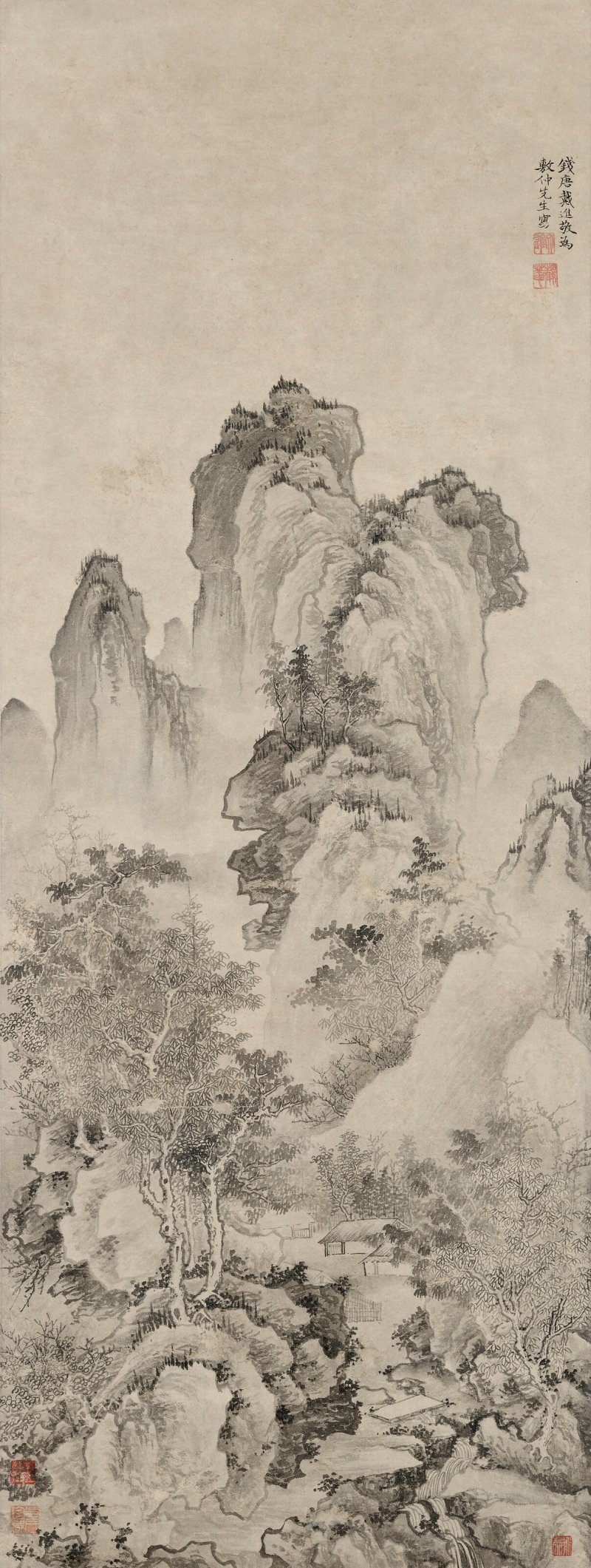 明 戴進（1388-1462）  深谷蒼山 - 图1
