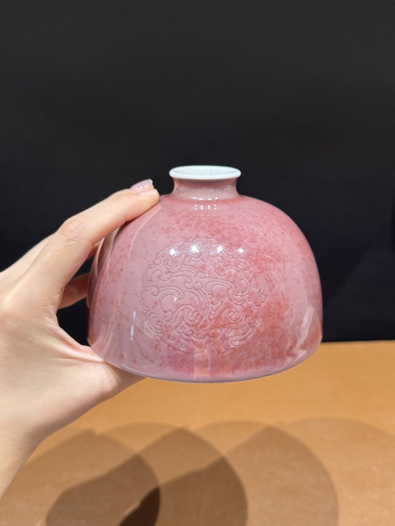 清康熙 豇豆红釉太白尊 - 图5