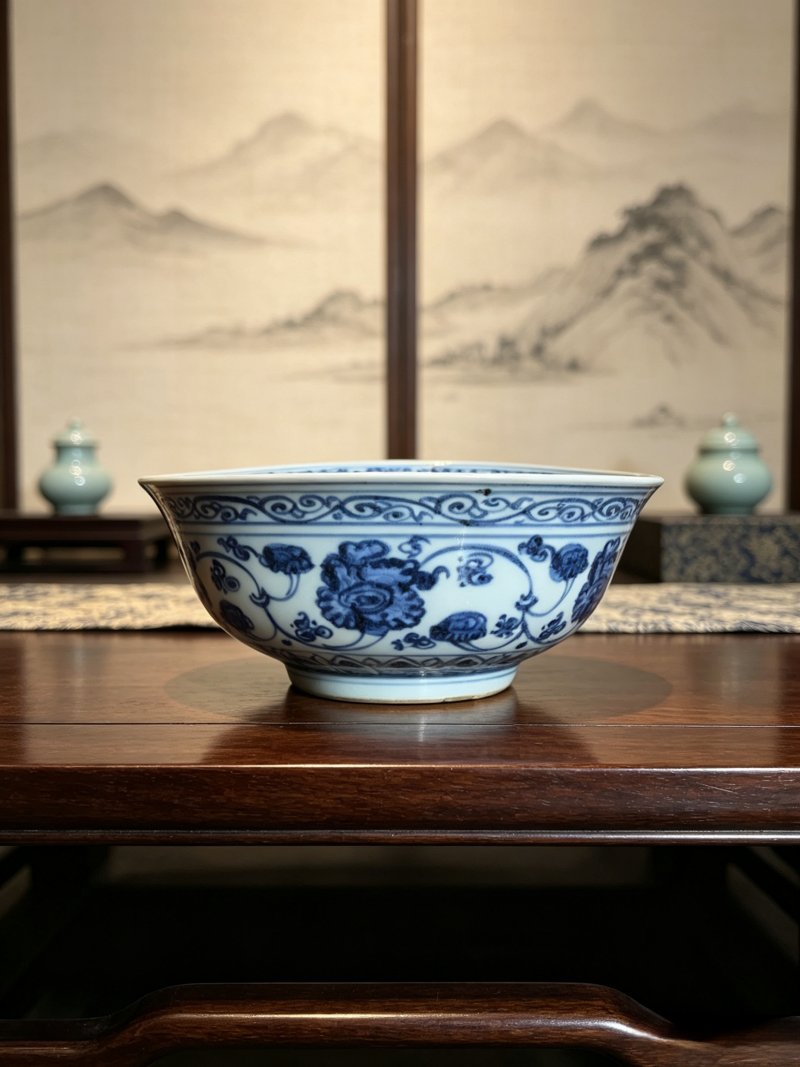 明中期 青花花卉纹碗 - 图1