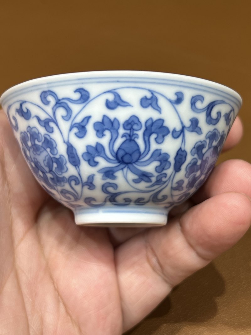 清雍正 青花宝相花纹小杯一对 - 图14