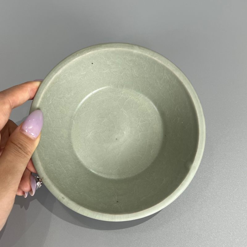 明代 龙泉窑粉青釉直边洗 - 图6