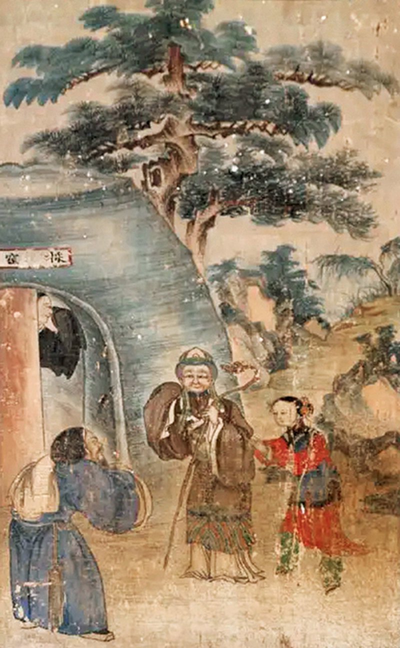 明崇祯 青花龙凤金钗传人物故事图筒瓶 - 图15