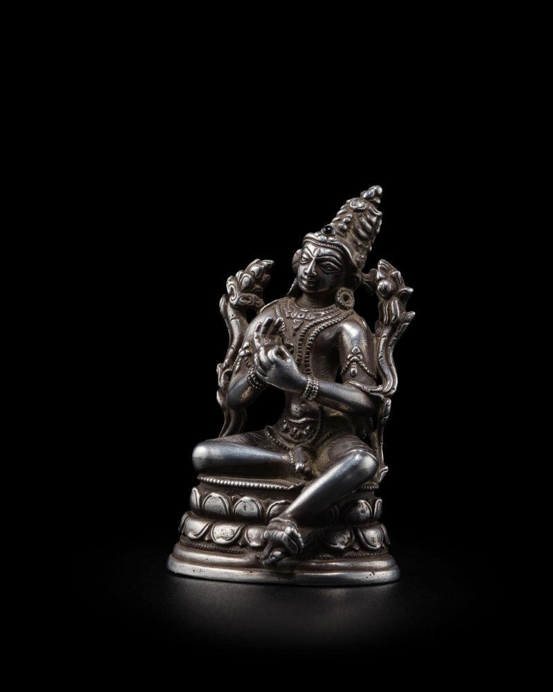 印度東北部 帕拉時期 十二世紀 彌勒銀像 | A SILVER FIGURE OF MAITREYA - 图2