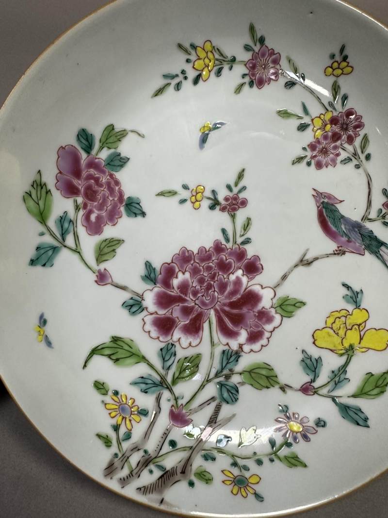    清雍正 粉彩花鸟纹盘 - 图3