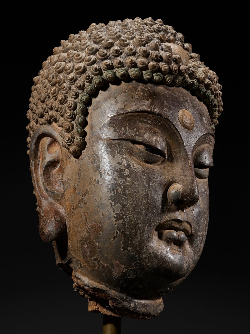 北宋 彩繪泥塑佛首  NORTHERN SONG DYNASTY (960-1127) - 图2