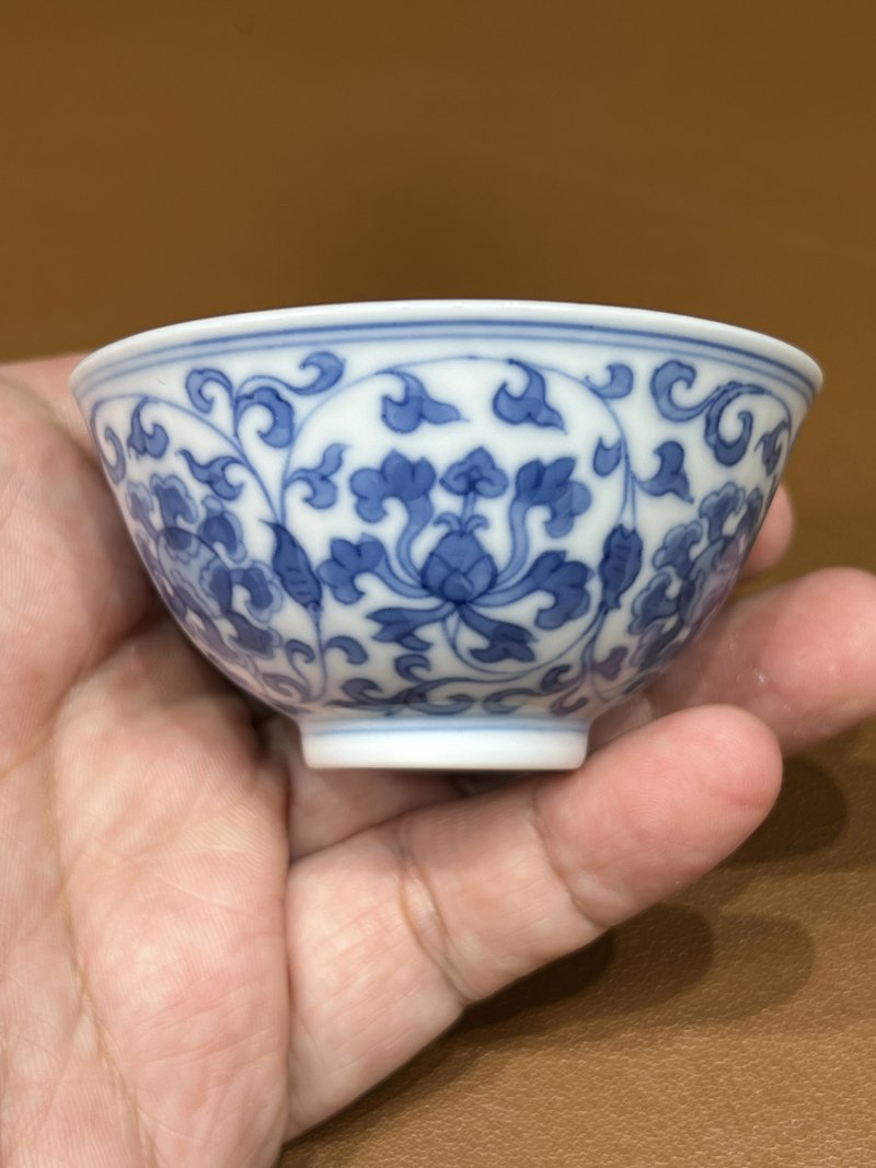 清雍正 青花宝相花纹小杯一对 - 图6