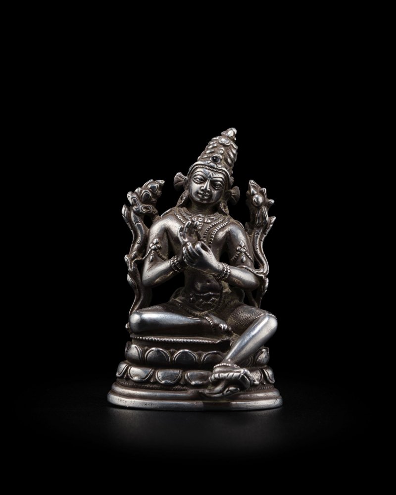 印度東北部 帕拉時期 十二世紀 彌勒銀像 | A SILVER FIGURE OF MAITREYA - 图3