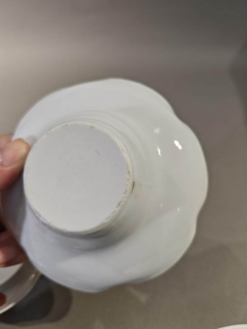    民国 料彩矾红团凤纹盖碗（一对） - 图9