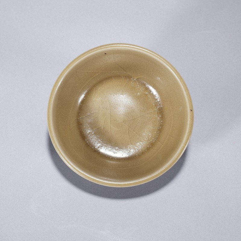 明代 龙泉窑青黄釉直边洗 - 图1