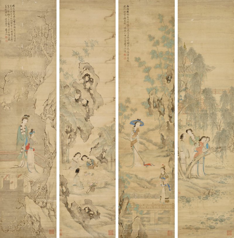 清 費丹旭（1801-1850）  四季人物 - 图1