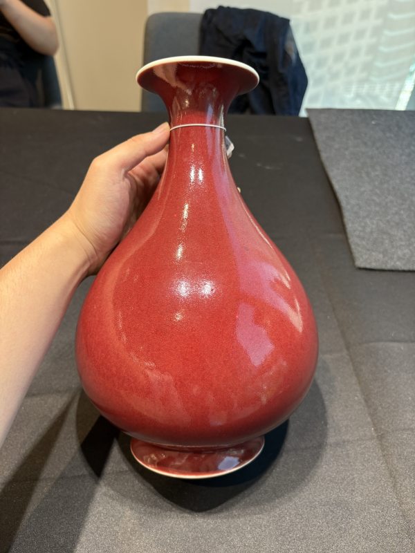 清乾隆霽紅釉玉壺春瓶 - 图9