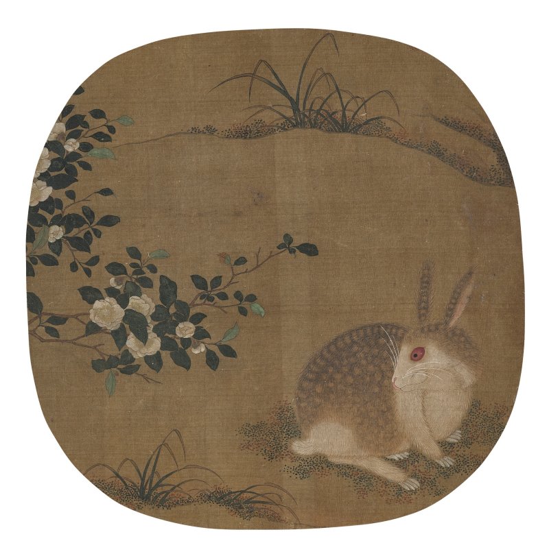 南宋 無款（13世紀）  山茶瑞兔 - 图1