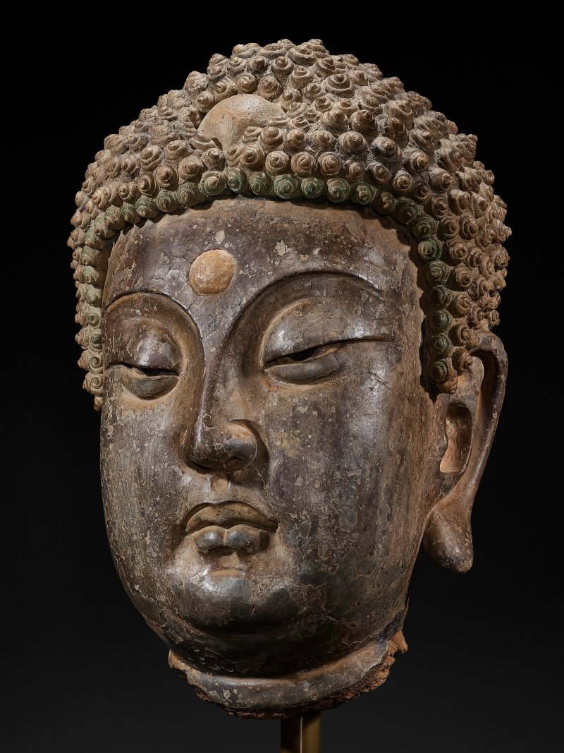 北宋 彩繪泥塑佛首  NORTHERN SONG DYNASTY (960-1127) - 图3