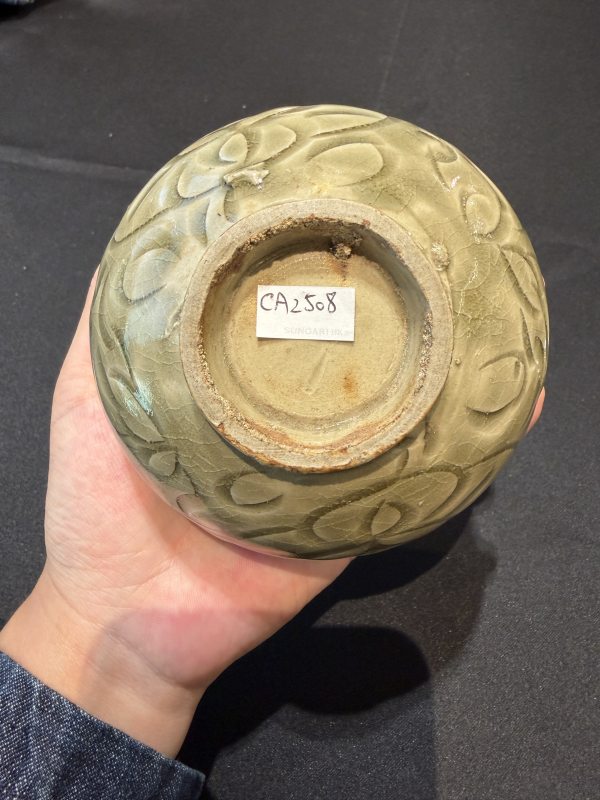 北宋耀州窯青釉刻劃花卉紋蓋罐 - 图15