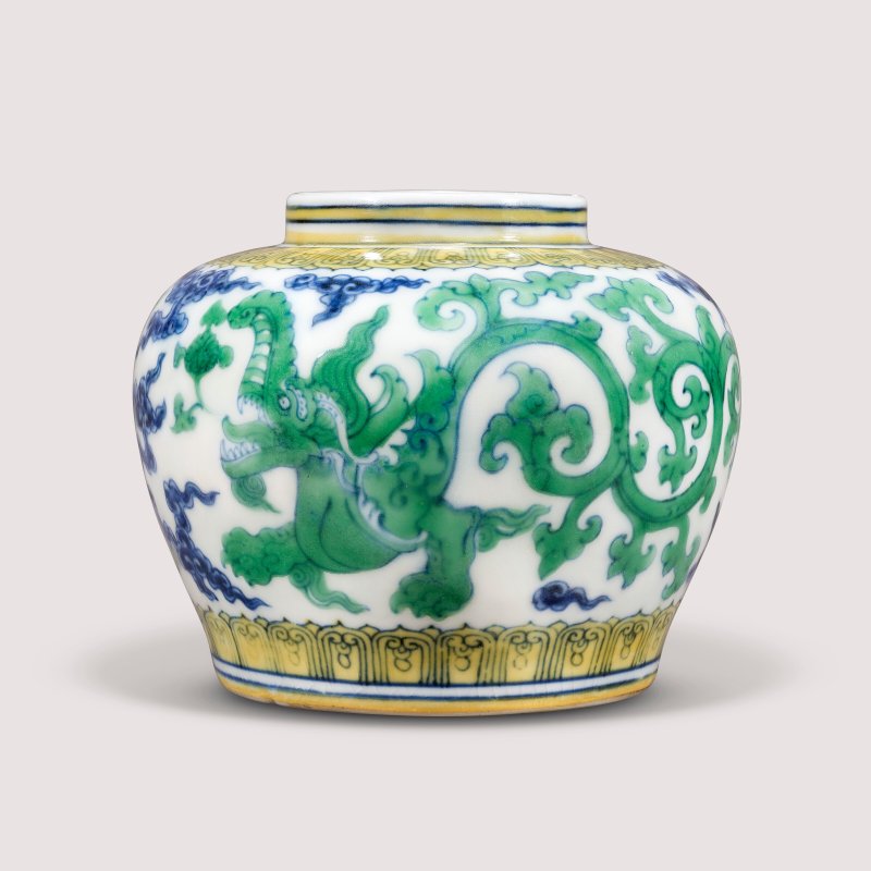 明成化 鬥彩夔龍紋天字罐  CHENGHUA PERIOD (1465-1487) - 图1