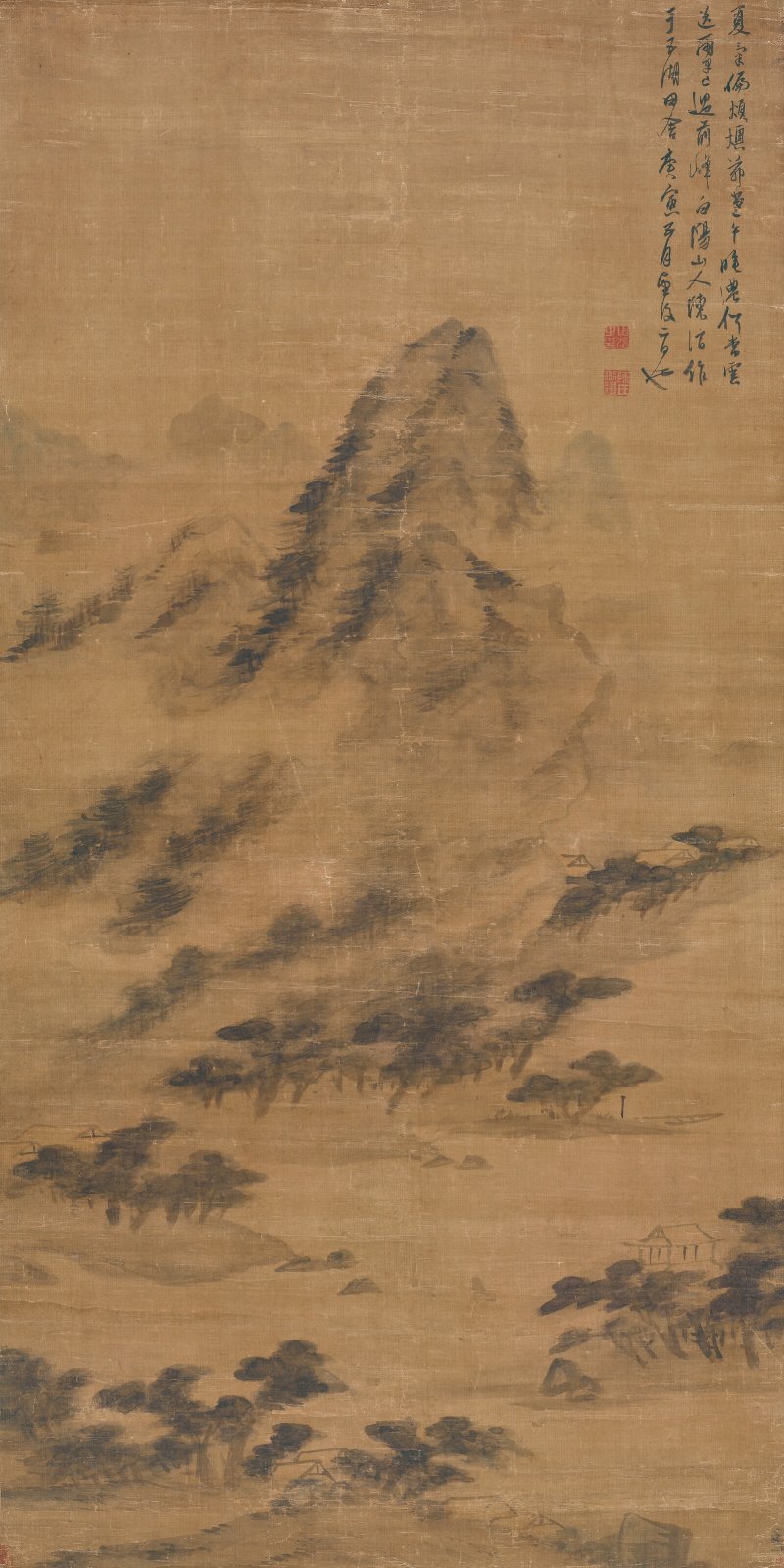 明 陳淳（1483-1544）  雲山送雨 - 图1