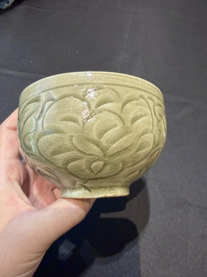 北宋耀州窯青釉刻劃花卉紋蓋罐 - 图10