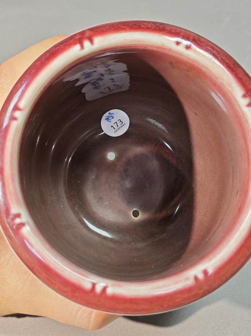    清 郎红釉菖蒲盆 - 图4