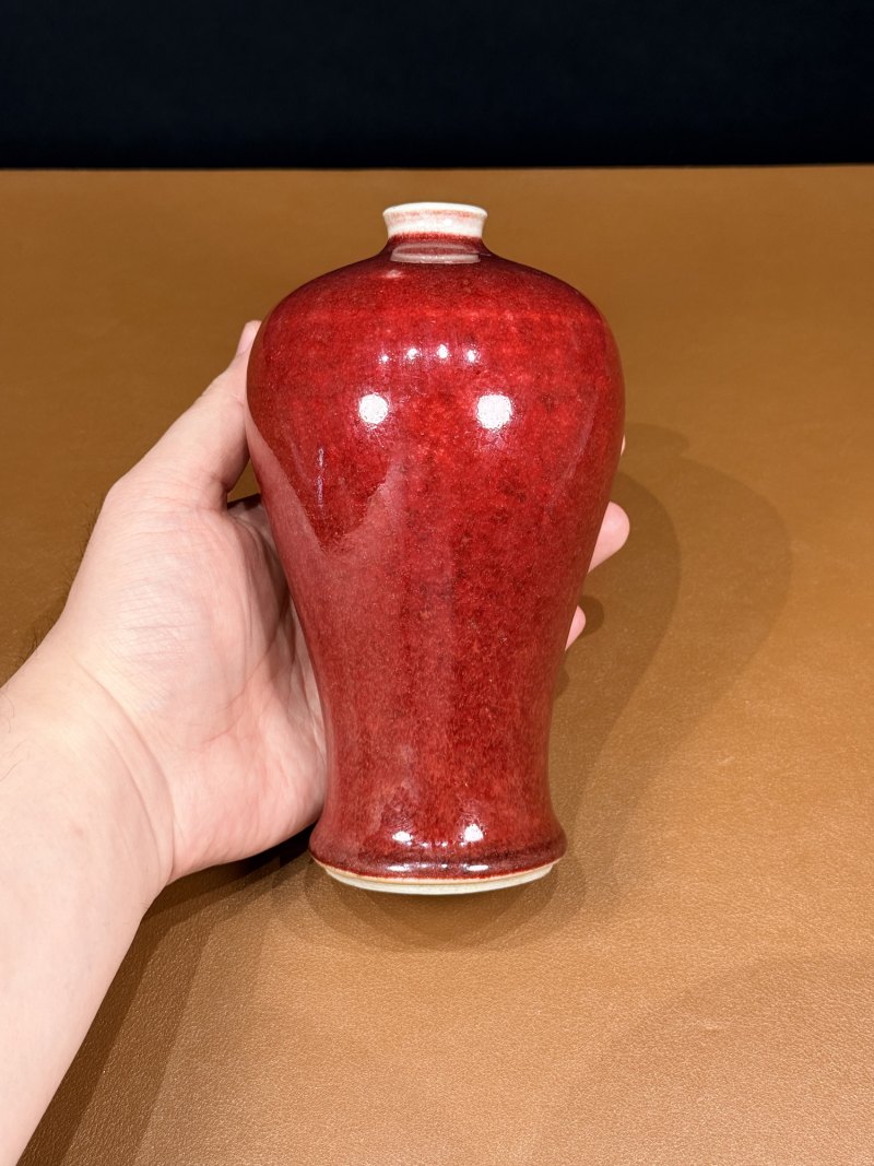 清康熙 郎窑红釉梅瓶 - 图5