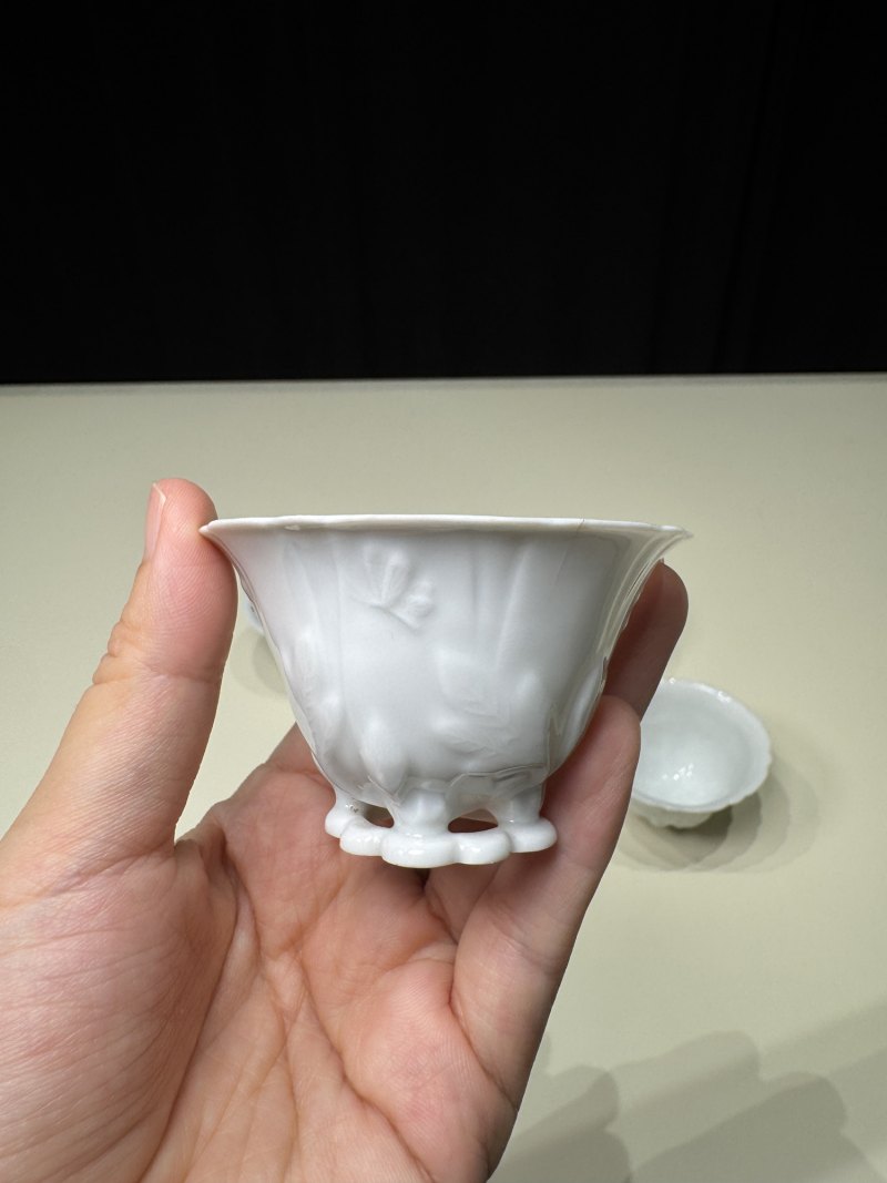 清早期 德化窑白釉玉兰杯一组五只 - 图23