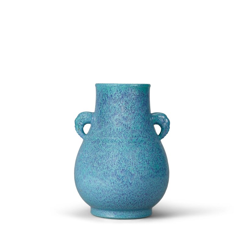 清十八世紀　爐鈞釉象耳壺 | A ROBIN'S EGG VASE, HU - 图3