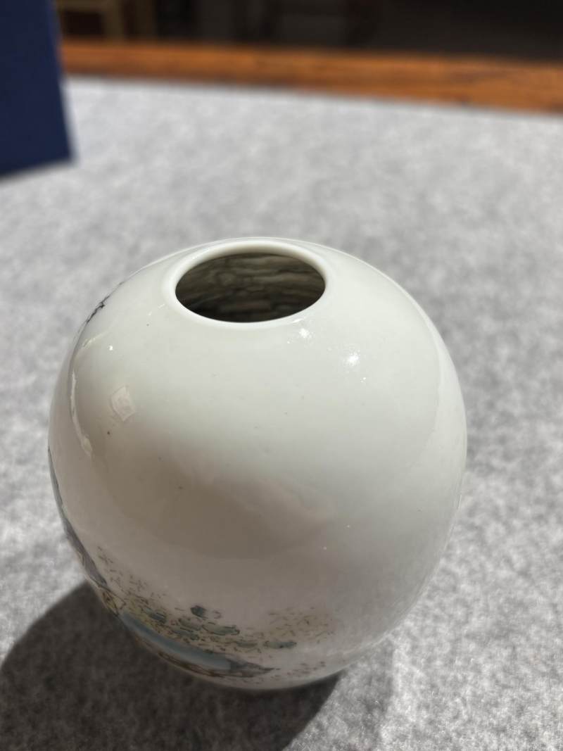    涂菊亭 粉彩黄慎笔意人物水盂 - 图7