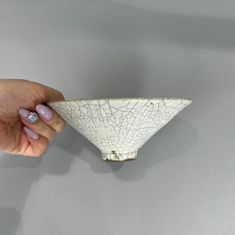 明代 龙泉窑灰青釉斗笠盏 - 图6