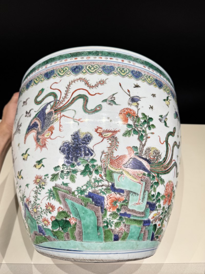 清康熙 五彩百鸟朝凤图大卷缸 - 图10