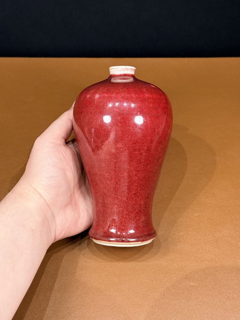 清康熙 郎窑红釉梅瓶 - 图6