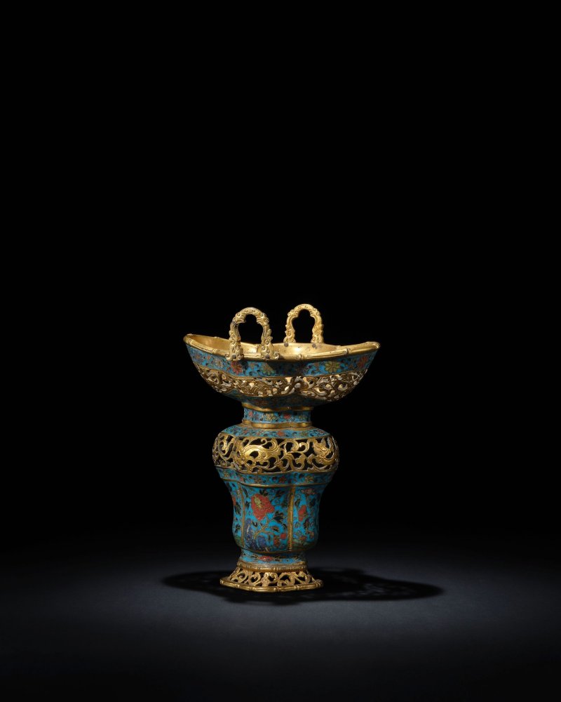 清康熙　掐絲琺瑯鑲空花籃式香瓶 | AN UNUSUAL CLOISONNÉ ENAMEL BASKET-SHAPED INCENSE BURNER - 图5