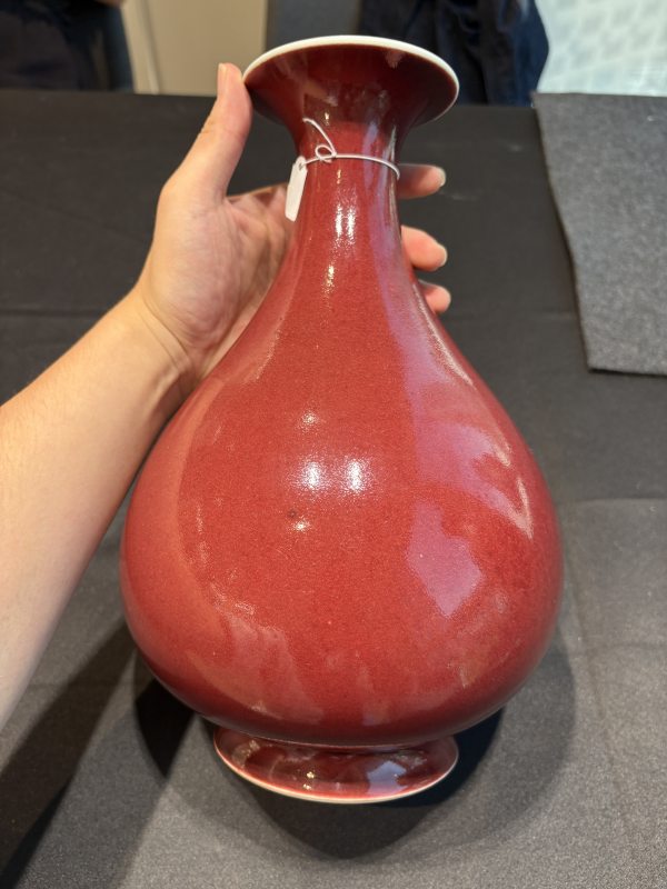 清乾隆霽紅釉玉壺春瓶 - 图11