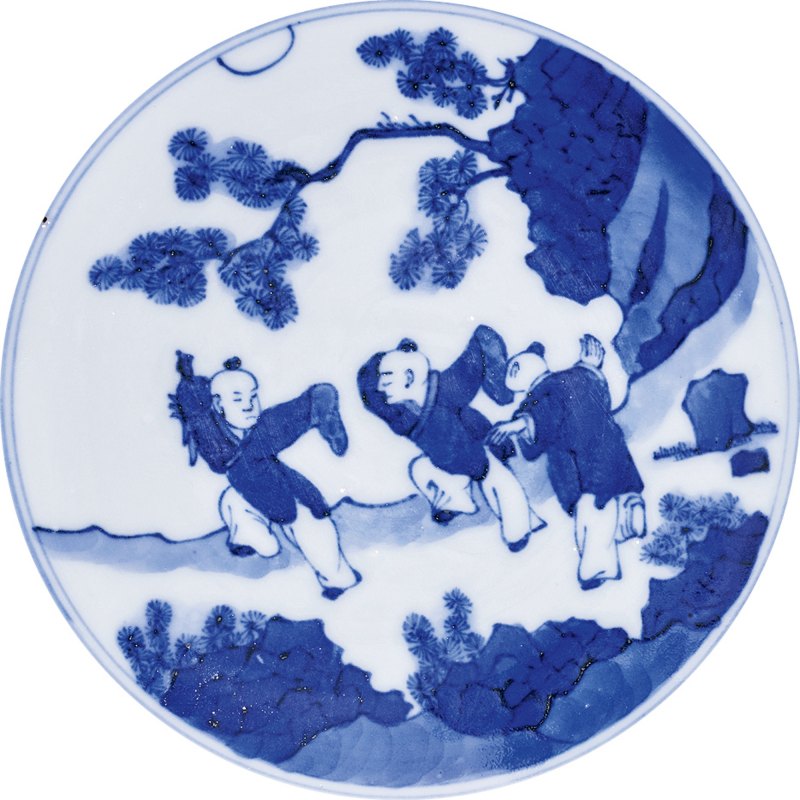 清康熙 青花西厢记人物故事大碗 - 图2
