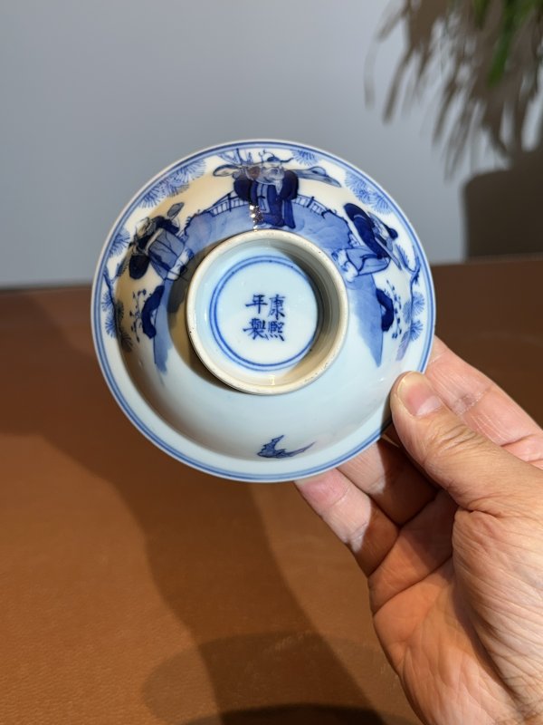 清光绪 青花福禄寿三星盘一对 - 图7