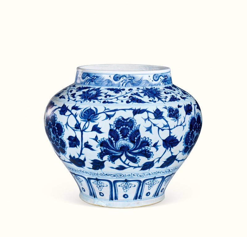 元 青花缠枝莲纹大罐 - 图1