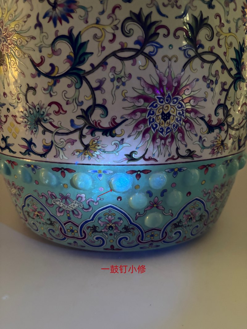 清乾隆 洋彩缠枝花吉庆如意鼓凳 - 图14