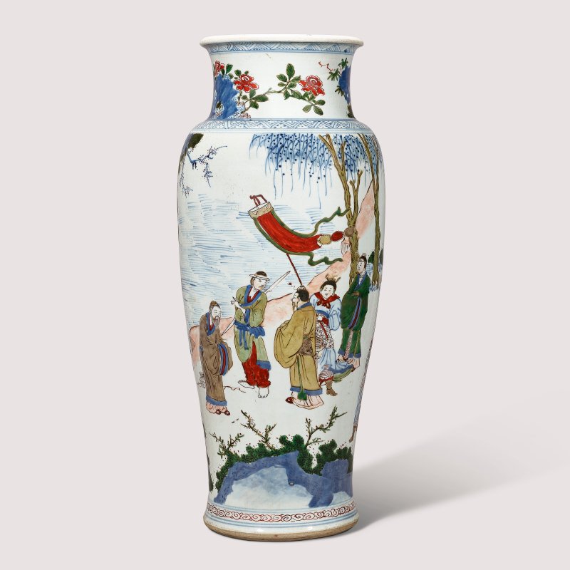 清順治 五彩文王渭水求賢圖觀音尊  SHUNZHI PERIOD (1644-1661) - 图1