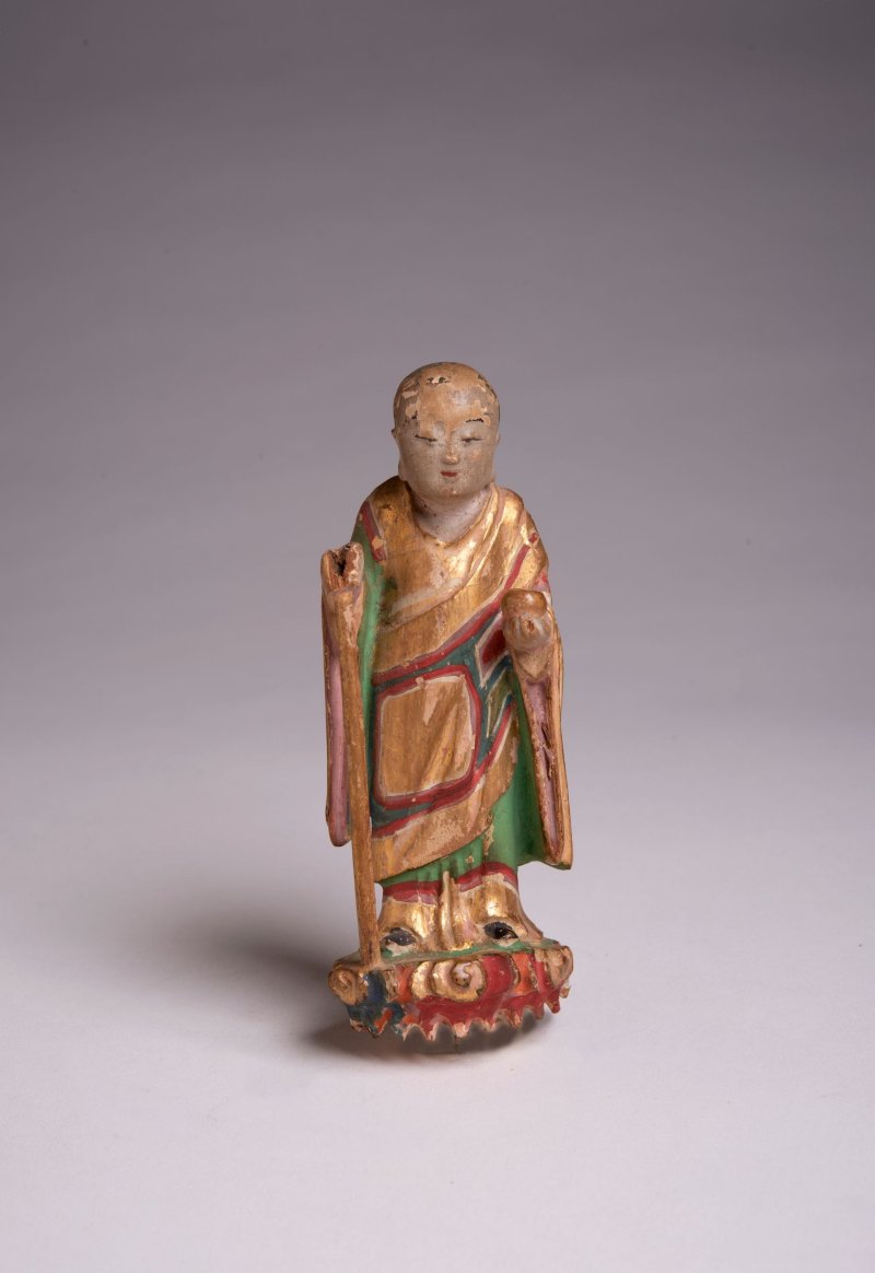 宋/金至元 貼金加彩小木雕人物造像一組十二件 | A GROUP OF TWELVE SMALL POLYCHROME WOOD FIGURES - 图4