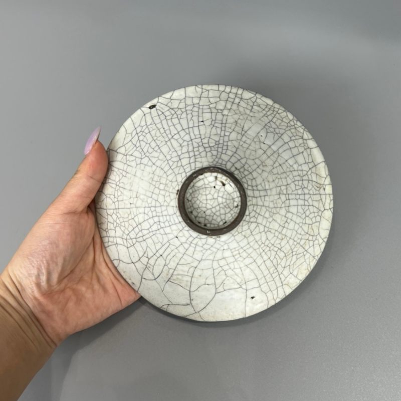 明代 龙泉窑灰青釉斗笠盏 - 图8