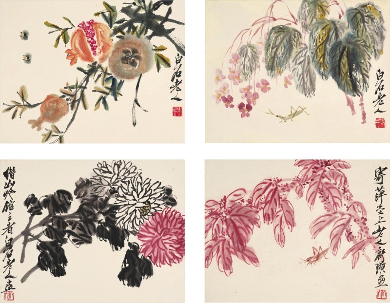 齊白石　花果草蟲 | Qi Baishi, Insects by Plants